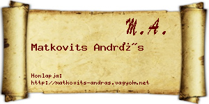 Matkovits András névjegykártya